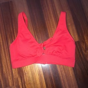 Red swimsuit top